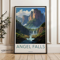 Angel Falls Poster | Venezuela Wall Art | Latin America Decor