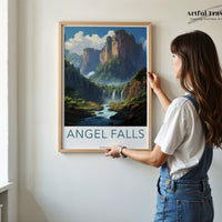 Angel Falls Poster | Venezuela Wall Art | Latin America Decor