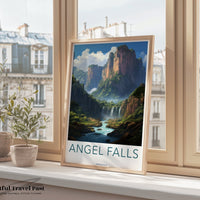 Angel Falls Poster | Venezuela Wall Art | Latin America Decor