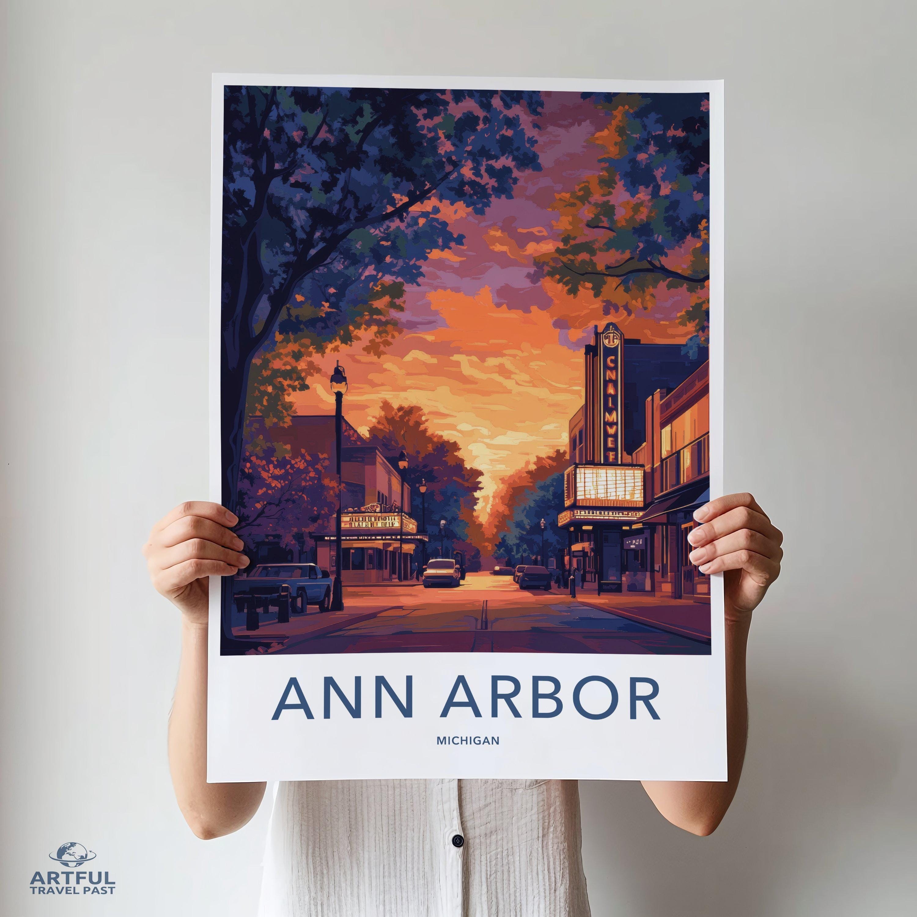 Ann Arbor Poster - Michigan Wall Art