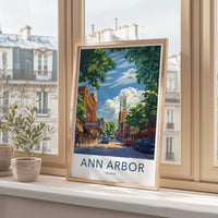 Ann Arbor Poster | Michigan Wall Art | America Decor