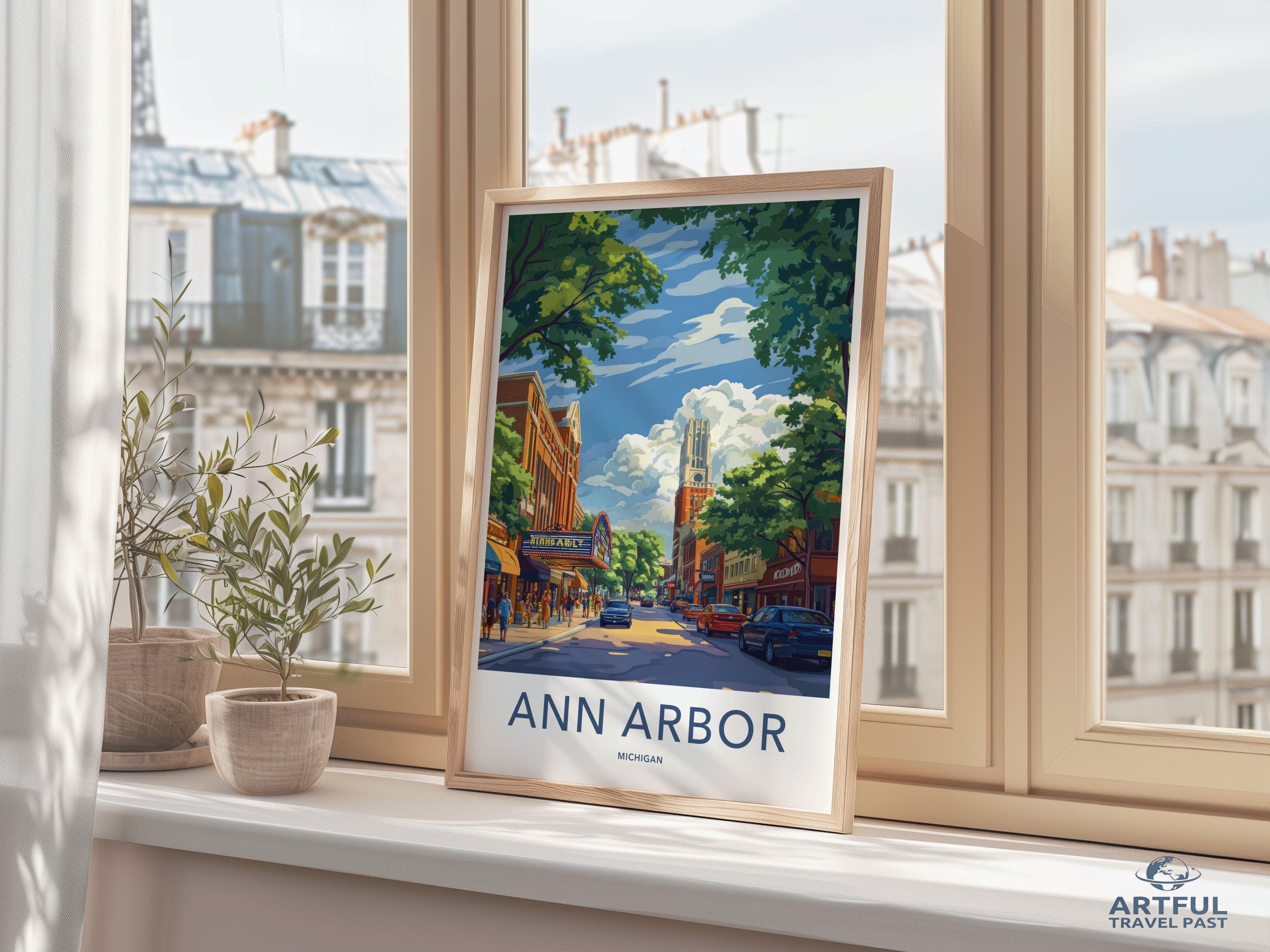 Ann Arbor Poster | Michigan Wall Art | America Decor