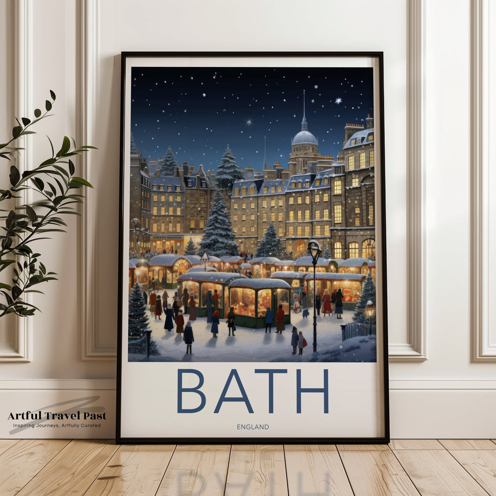 Bath Poster | Festive Christmas | England Wall Art