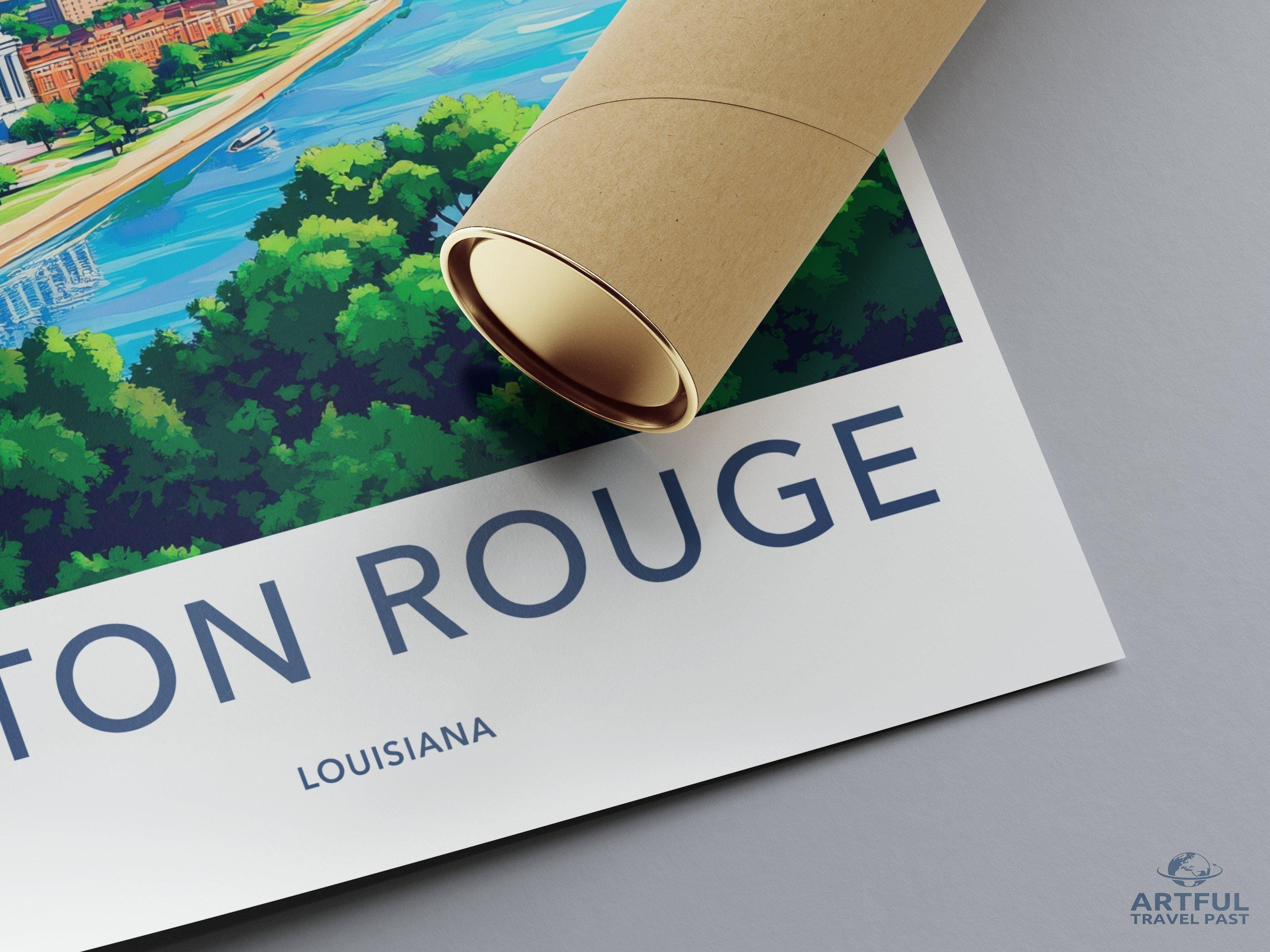 Baton Rouge Poster | Louisiana Wall Art | America Decor