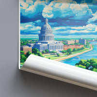 Baton Rouge Poster | Louisiana Wall Art | America Decor