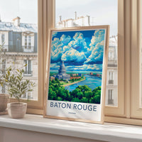 Baton Rouge Poster | Louisiana Wall Art | America Decor