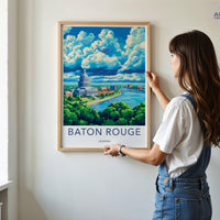 Baton Rouge Poster | Louisiana Wall Art | America Decor