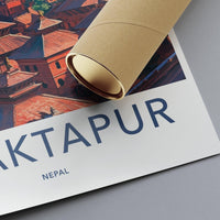 Bhaktapur Poster | Nepal Wall Art | South Asia Decor