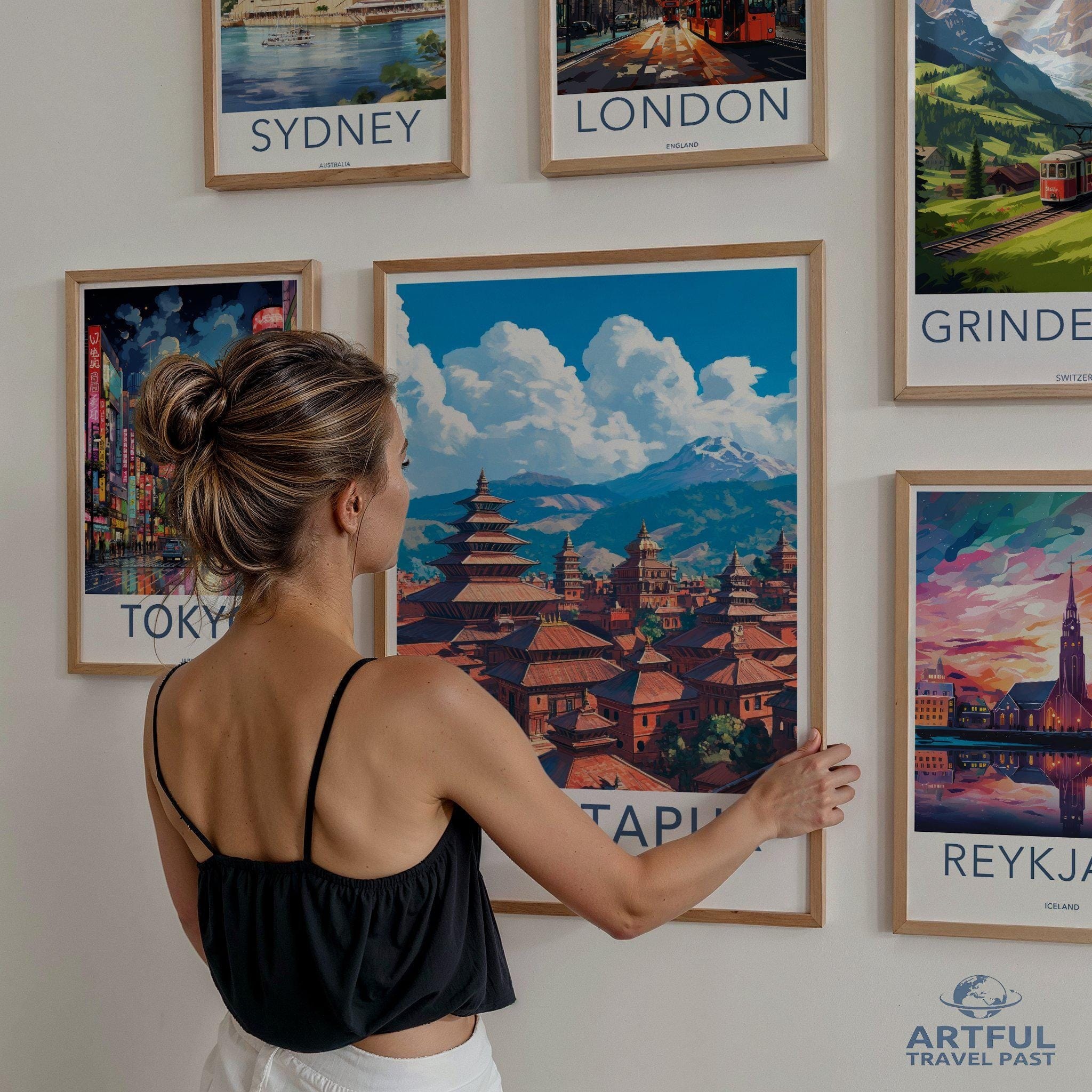 Bhaktapur Poster | Nepal Wall Art | South Asia Decor