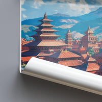 Bhaktapur Poster | Nepal Wall Art | South Asia Decor