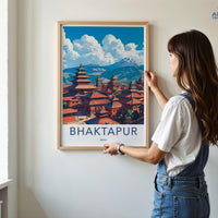 Bhaktapur Poster | Nepal Wall Art | South Asia Decor