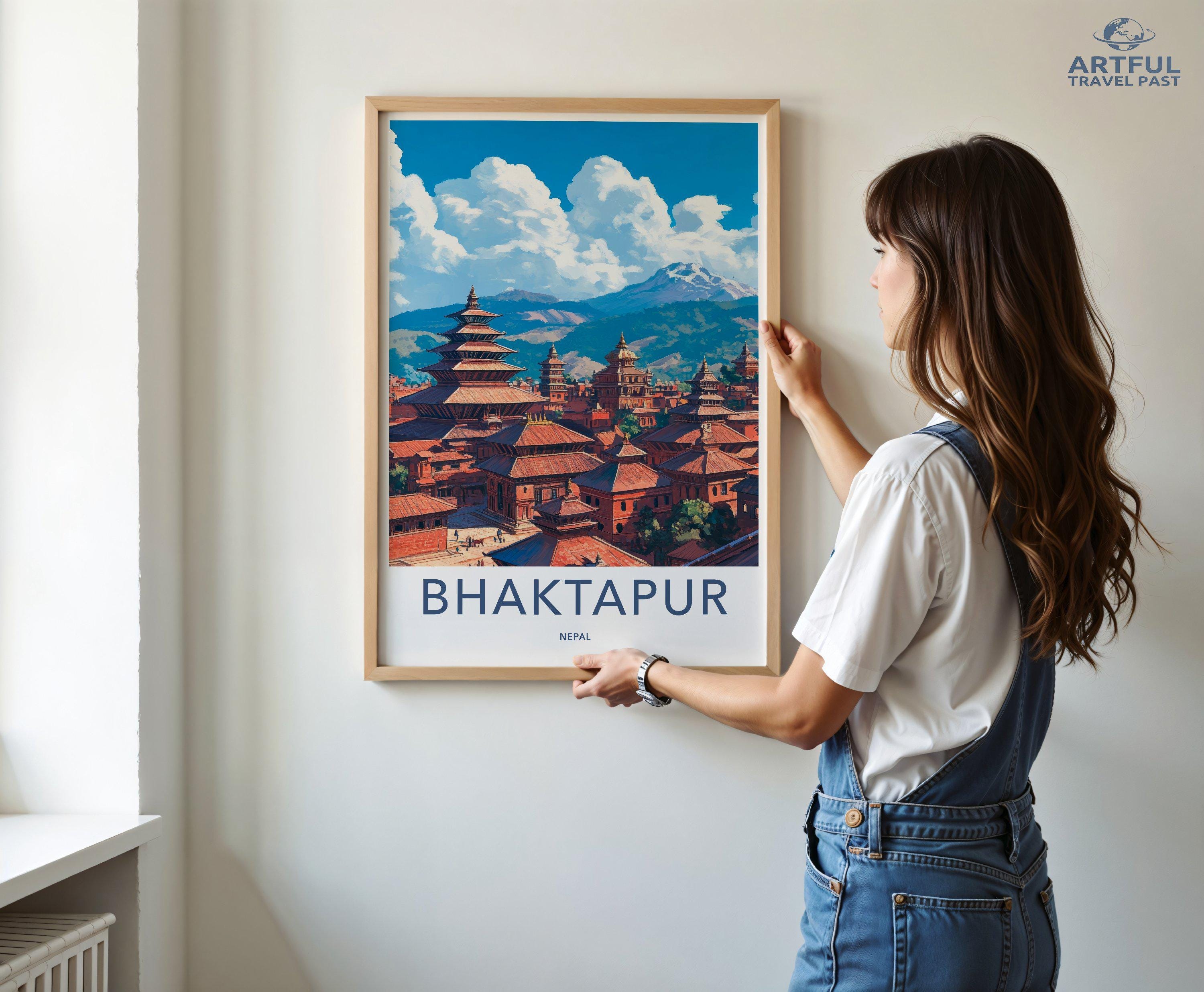 Bhaktapur Poster | Nepal Wall Art | South Asia Decor