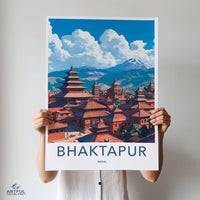 Bhaktapur Poster | Nepal Wall Art | South Asia Decor