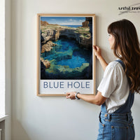 Blue Hole Poster | Dwejra Cave | Malta Wall Art