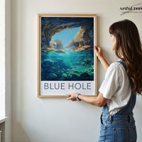 Blue Hole Poster | Malta Wall Art | Europe Decor