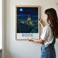 Boise Poster | Idaho Wall Art | America Decor