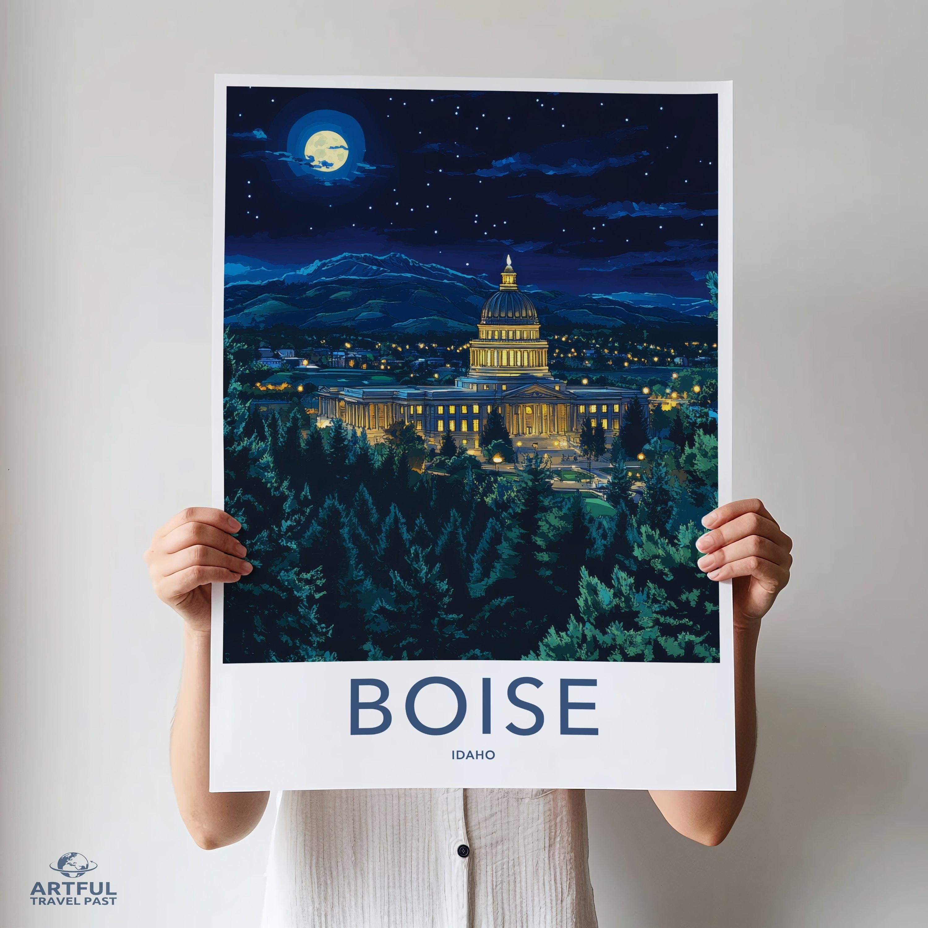 Boise Poster | Idaho Wall Art | America Decor