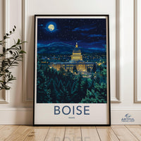 Boise Poster | Idaho Wall Art | America Decor