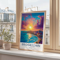 Bridgetown Poster | Barbados Wall Art | Caribbean Decor