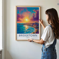 Bridgetown Poster | Barbados Wall Art | Caribbean Decor