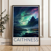 Caithness Poster | Northern Lights | Scotland Wall Art