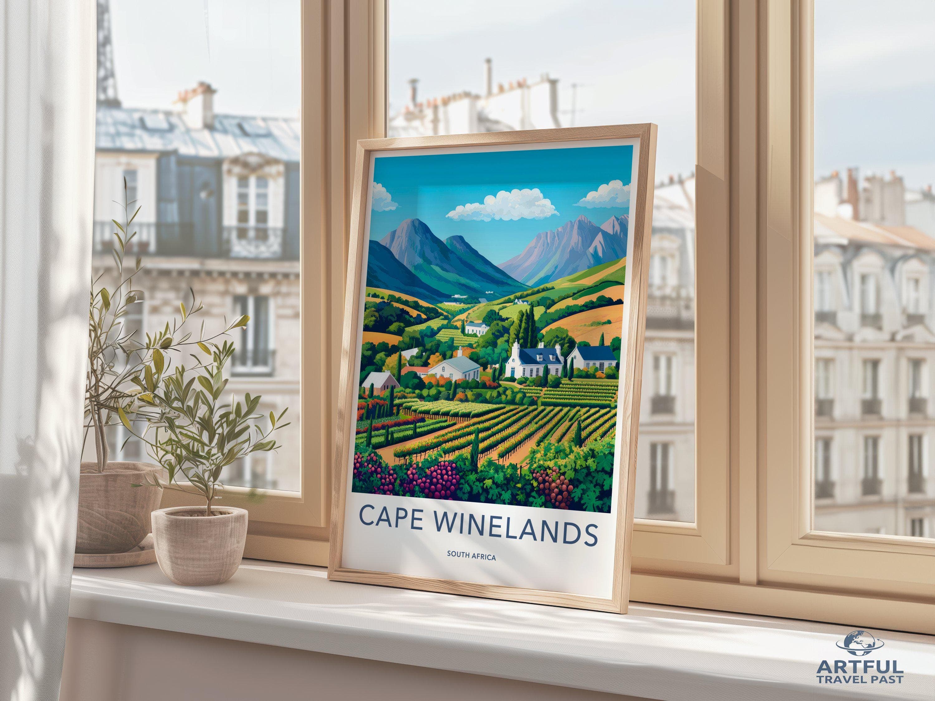 Cape Winelands Poster | South Africa Wall Art | Africa Decor