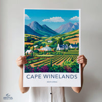 Cape Winelands Poster | South Africa Wall Art | Africa Decor