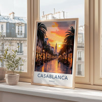 Casablanca Travel Poster - Morocco Wall Art
