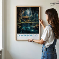 Cenote Dos Ojos Poster - Mexico Wall Art