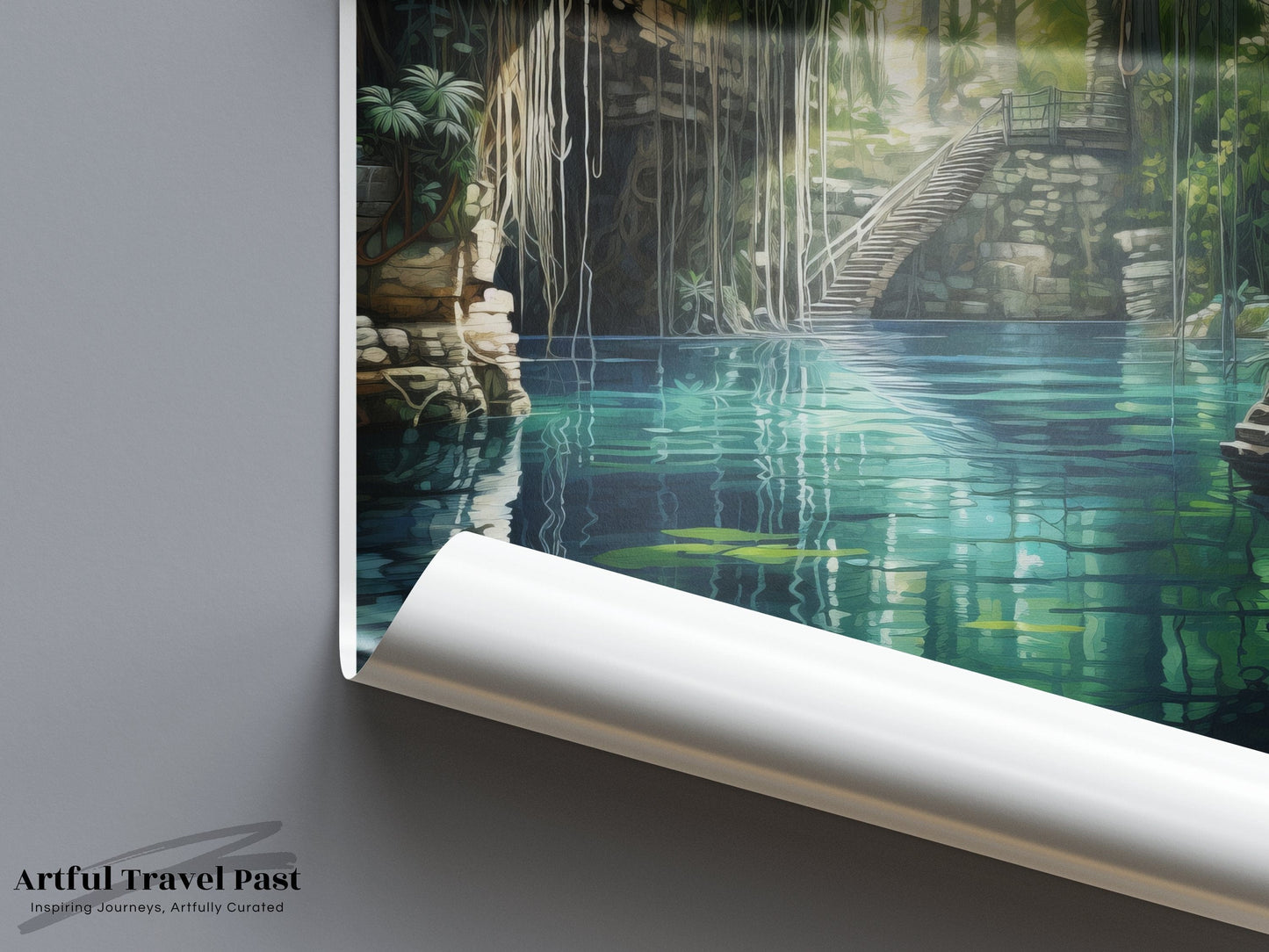 Cenote Ik Kil Poster | Blue Lagoon | Mexico Decor