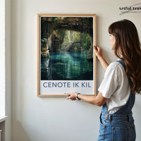Cenote Ik Kil Poster | Blue Lagoon | Mexico Decor