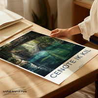 Cenote Ik Kil Poster | Blue Lagoon | Mexico Decor