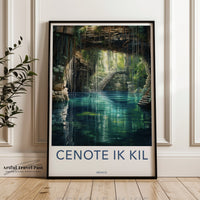 Cenote Ik Kil Poster | Blue Lagoon | Mexico Decor