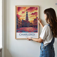 Charleroi Poster | Belgium Wall Art | Europe Decor