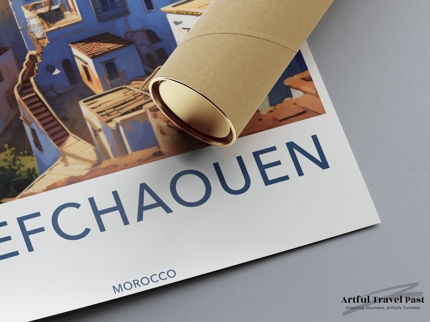 Chefchaouen Poster | Mediterranean Artwork | Morocco Wall Art