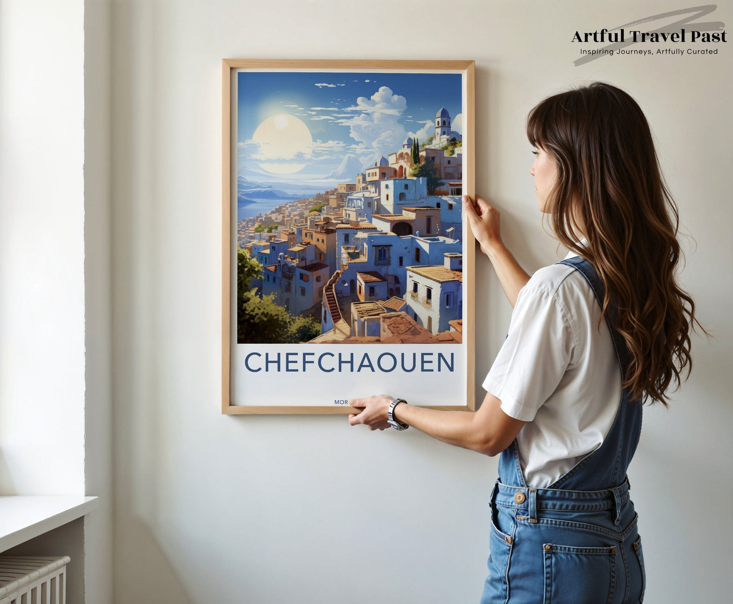 Chefchaouen Poster | Mediterranean Artwork | Morocco Wall Art