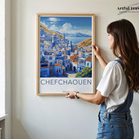 Chefchaouen Poster - Morocco Wall Art
