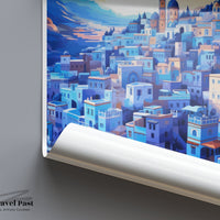 Chefchaouen Poster | Morocco Wall Art | Africa Decor