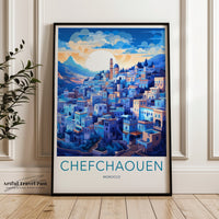 Chefchaouen Poster | Morocco Wall Art | Africa Decor
