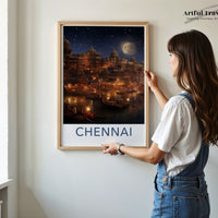 Chennai Poster | Tamil Nadu Wall Art | India Decor