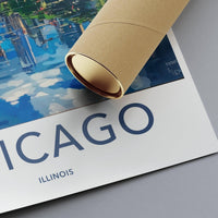 Chicago Poster | Illinois Wall Art | America Decor