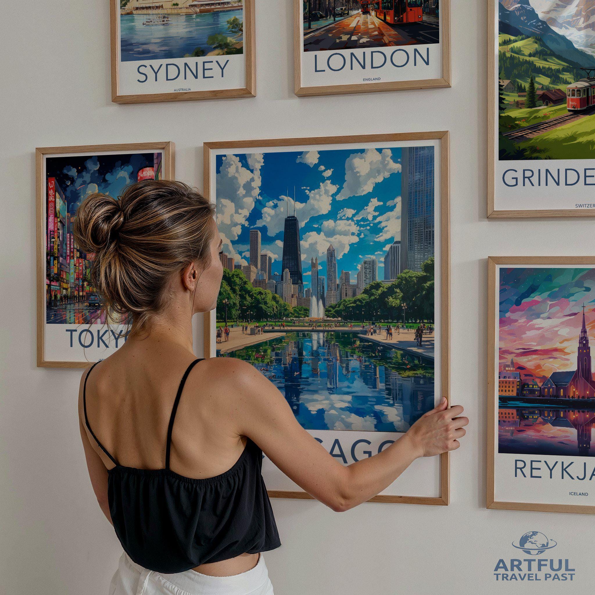 Chicago Poster | Illinois Wall Art | America Decor