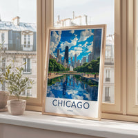 Chicago Poster | Illinois Wall Art | America Decor