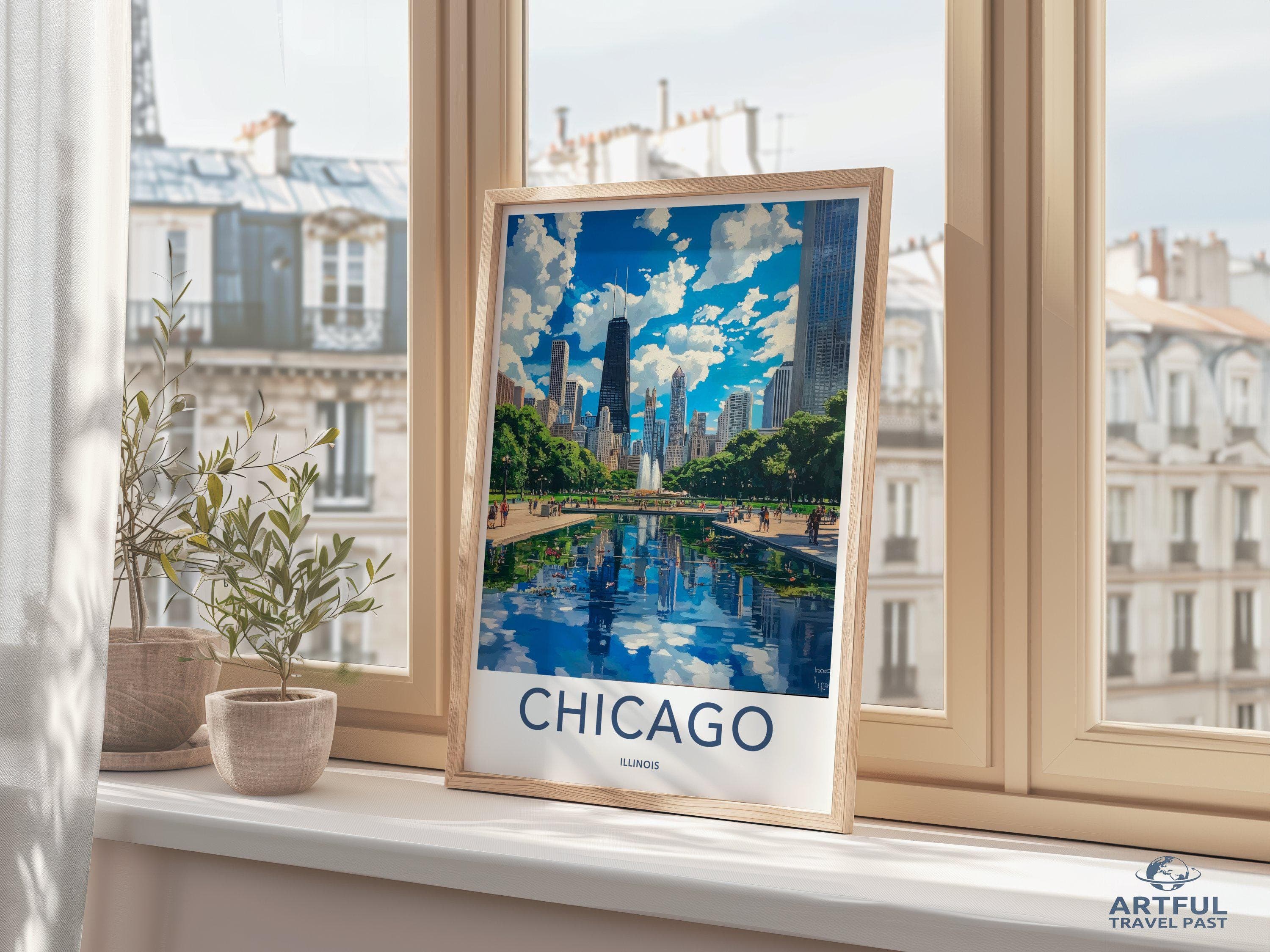 Chicago Poster | Illinois Wall Art | America Decor