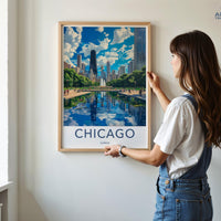 Chicago Poster | Illinois Wall Art | America Decor