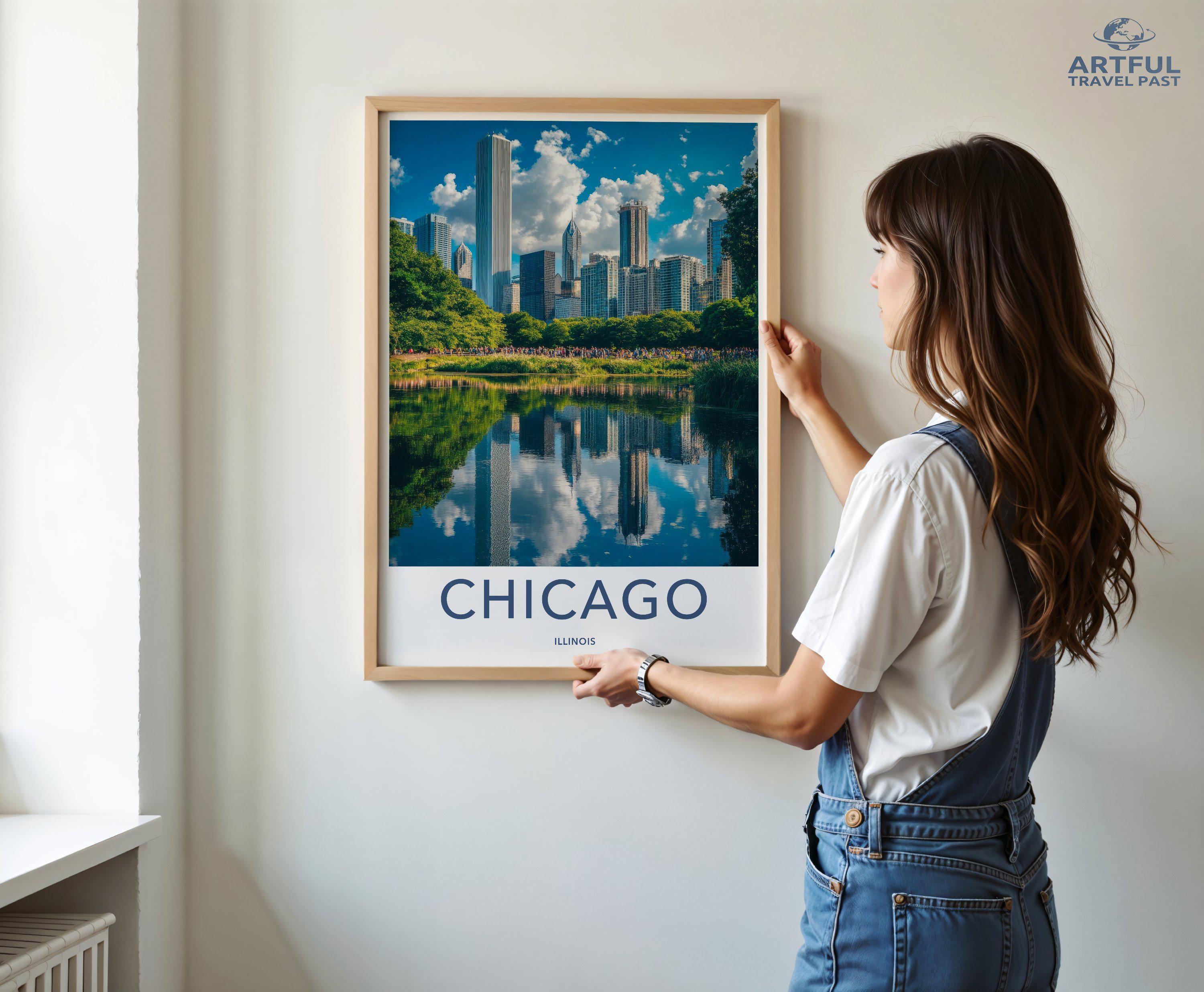 Chicago Poster | Illinois Wall Art | America Decor
