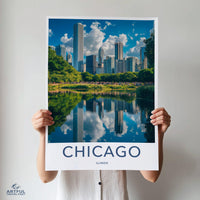 Chicago Poster | Illinois Wall Art | America Decor