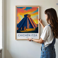Chichen Itza Poster | Mayan Pyramid | Mexico Wall Art