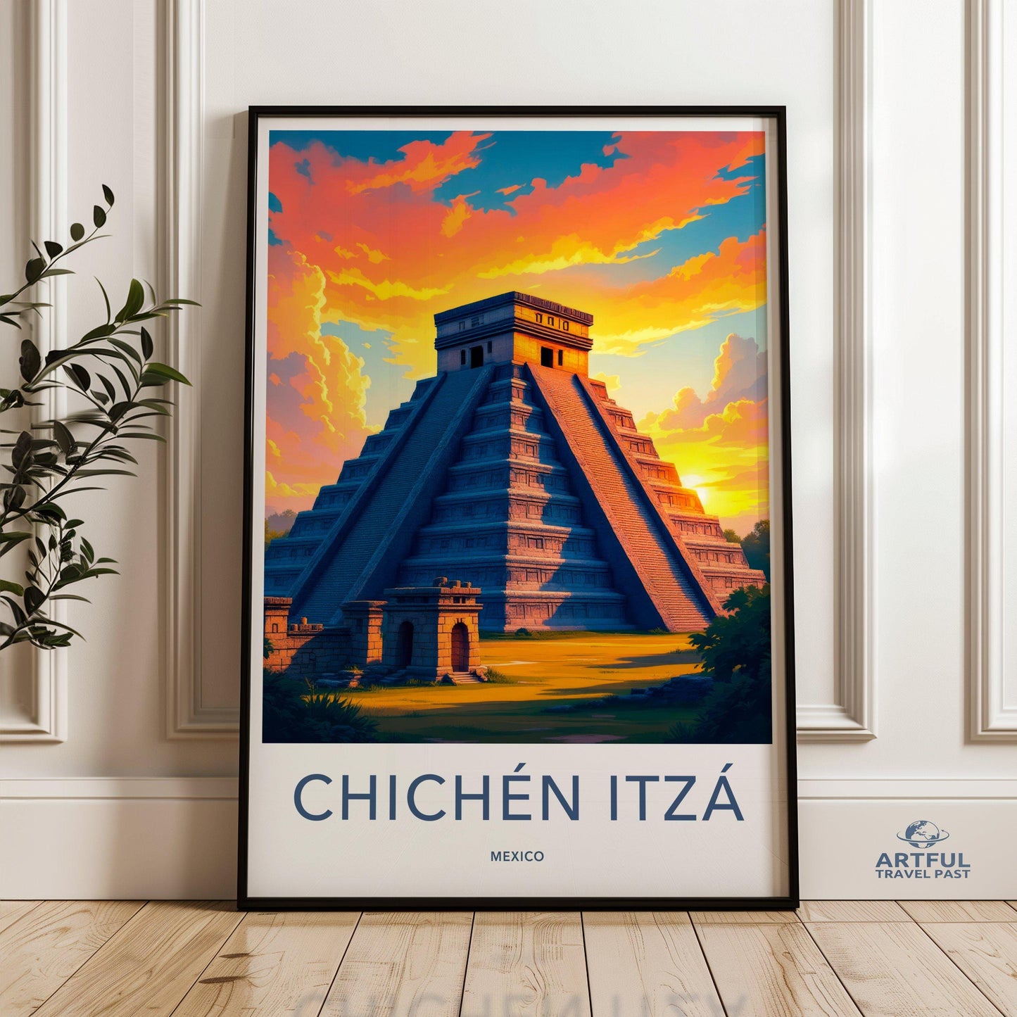 Chichen Itza Poster | Mayan Pyramid | Mexico Wall Art