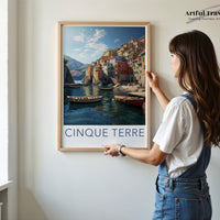 Cinque Terre Poster | European Riviera | Italy Wall Art